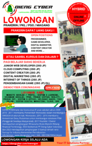 lowongan magang prakerin pkl psg daring online gratis uang saku dieng cyber