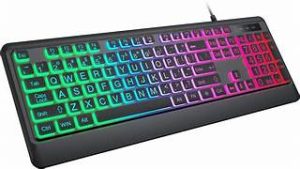 Keyboard komputer full-size dengan tombol lengkap untuk mengetik dan shortcut