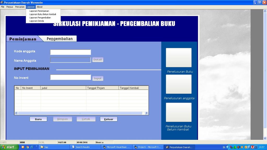 Manajemen data anggota menggunakan sistem informasi perpustakaan