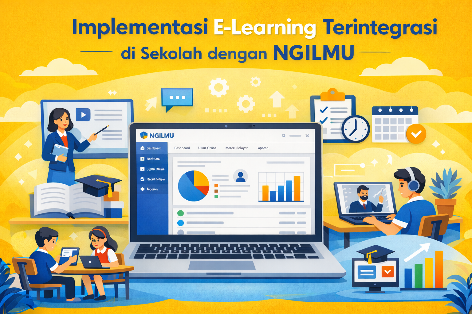 Implementasi e-learning terintegrasi di sekolah dengan platform NGILMU untuk pembelajaran digital