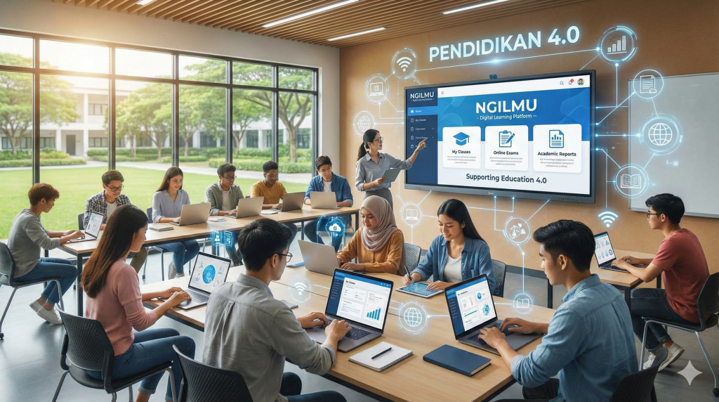 Digitalisasi pembelajaran sekolah menggunakan platform e-learning NGILMU di era pendidikan 4.0