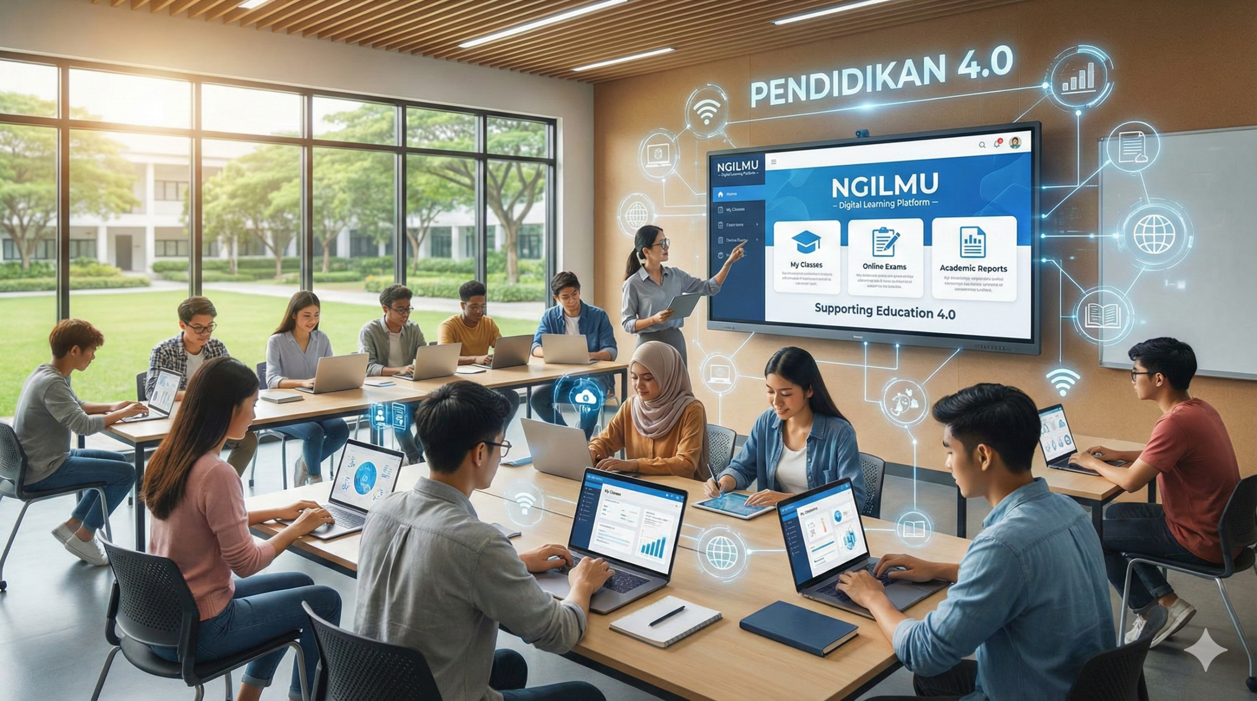 Digitalisasi pembelajaran sekolah menggunakan platform e-learning NGILMU di era pendidikan 4.0