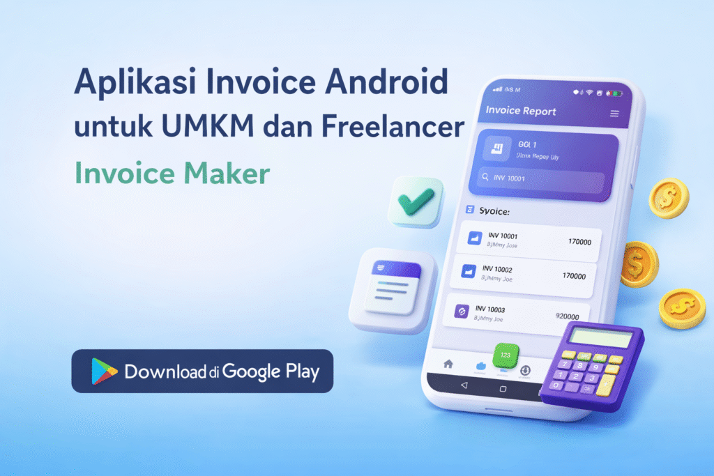 Aplikasi invoice Android Invoice Maker untuk UMKM dan freelancer dalam mengelola tagihan bisnis secara digital