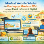 Ilustrasi manfaat website sekolah sebagai pusat informasi dan pembelajaran digital terintegrasi