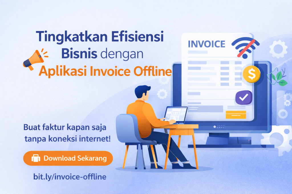 Ilustrasi aplikasi invoice offline untuk meningkatkan efisiensi bisnis tanpa koneksi internet